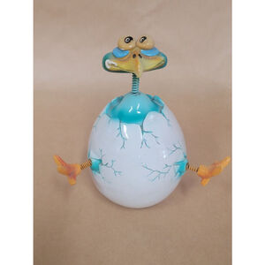 Exhart Blue & White Hatching Chicken Figurine